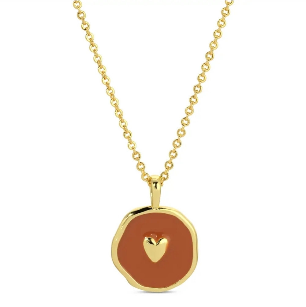 Tiny Heart Necklace - Rust
